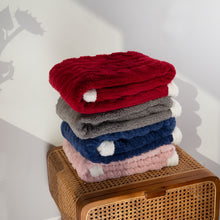 Load image into Gallery viewer, HOMRITAR Baby Blanket for Boys Girls Fluffy Toddler Blanket with Stylish 3D Jacquard Plush Newborn Blanket 30 x 40 Inches Red