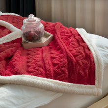 Load image into Gallery viewer, HOMRITAR Baby Blanket for Boys Girls Fluffy Toddler Blanket with Stylish 3D Jacquard Plush Newborn Blanket 30 x 40 Inches Red