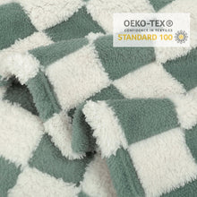 Load image into Gallery viewer, Checkered Baby Blanket for Boys Sage Green Soft Fluffy Fuzzy Blankets with 3D Chessboard Grid, Warmer Comfort Reversible Lightweight Bed Blanket for Toddlers Infant or Newborn 30 x 40 Inch