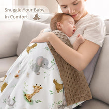 Load image into Gallery viewer, BORITAR Baby Blanket for Boys Girls Soft Plush Minky Fabric with Dotted Backing, Lovely Woodland Design Blanket for Toddler Newborn 30 x 40 Inch(75x100cm)