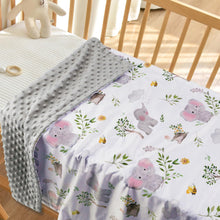 Load image into Gallery viewer, BORITAR Baby Blanket for Boys Girls Super Soft Double Layer Minky with Dotted Backing, Lovely Grey Elephant Animal Design Blanket for Toddler Newborn 30 x 40 Inch(75x100cm)