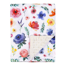 Load image into Gallery viewer, Receiving Blanket with Blue Floral Multicolor Printed Blanket 30 x 40 Inch(75x100cm)