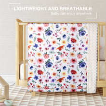 Load image into Gallery viewer, Receiving Blanket with Blue Floral Multicolor Printed Blanket 30 x 40 Inch(75x100cm)