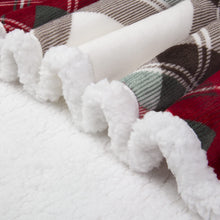 Load image into Gallery viewer, Sherpa Fleece Blanket with Plaid Design for Kids ( Red, 50 x 60 inch)