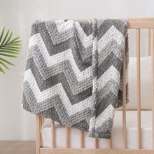 Load image into Gallery viewer, HOMRITAR Baby Blanket for Boys Girls Warmer Comfort Reversible Boho Decor Bed Blankets with Chevron Pattern for Newborn Infant
