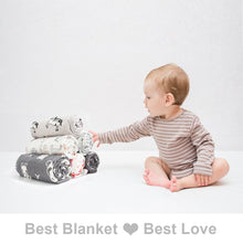 Load image into Gallery viewer, BORITAR Baby Blanket Soft Minky with Double Layer Dotted Backing, Lovely Animals Printed 30 x 40 Inch Receiving Blanket
