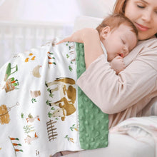 Load image into Gallery viewer, Baby Blanket for Boys Girls Soft Plush Minky Toddler Blanket with Double Layer Dotted Backing, Cute Farm Cow Multicolor Printed 30 x 40 Inch (75 x 100 cm)
