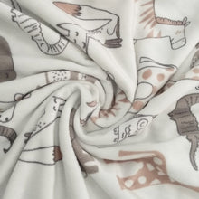 Load image into Gallery viewer, BORITAR Baby Blanket Soft Minky with Double Layer Dotted Backing, Lovely Animals Printed 30 x 40 Inch Receiving Blanket
