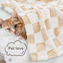 Load image into Gallery viewer, Baby Blanket for Unisex Soft Cozy Reversible Checkerboard Toddler Blankets, Fluffy Fuzzy Plush Lightweight Bed Blanket with Chessboard Grid Design 350GSM Khaki 30 x 40 Inch
