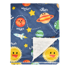 Load image into Gallery viewer, Unisex Receiving Blanket with Solar System Multicolor Printed Blanket 30 x 40 Inch(75x100cm), Navy Blue
