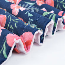 Load image into Gallery viewer, Elegant Receiving Blanket with Pink Floral Multicolor Printed Blanket 30 x 40 Inch(75x100cm), Navy Blue
