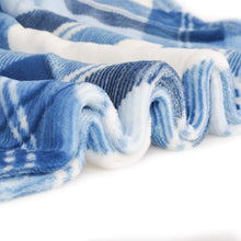 Load image into Gallery viewer, Flannel Fleece Throw Blanket with Plaid (50 x 60 inch, Blue)
