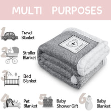 Load image into Gallery viewer, Baby Blanket with Plush Sherpa Fleece for Boys and Girls (30 x 40inch,Grey)
